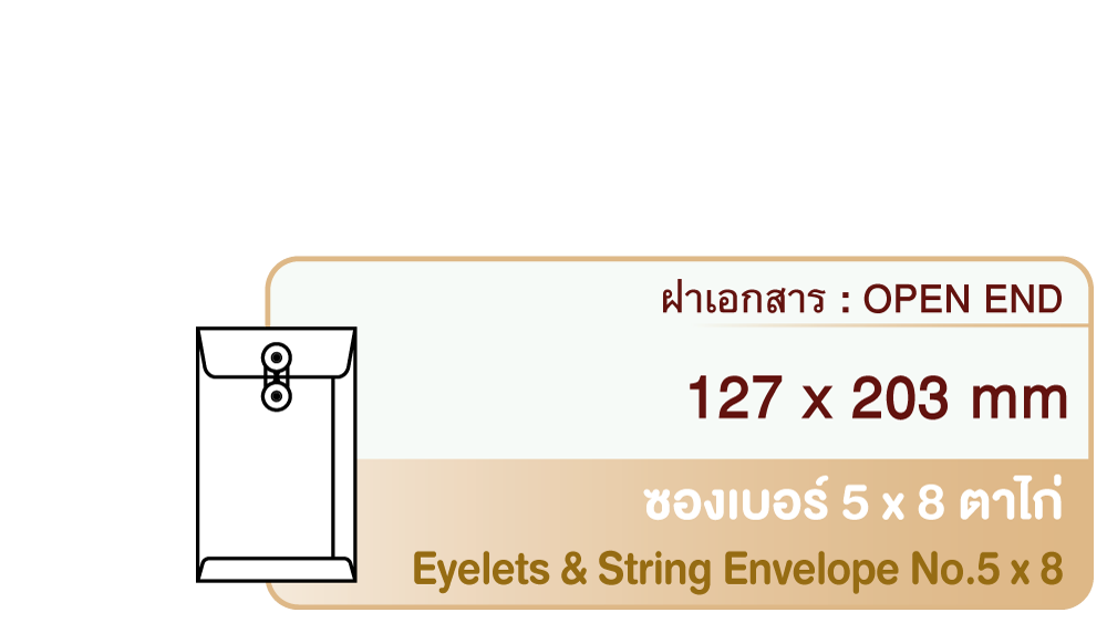 Eyelets & String Envelop No.5 x 8 Open End