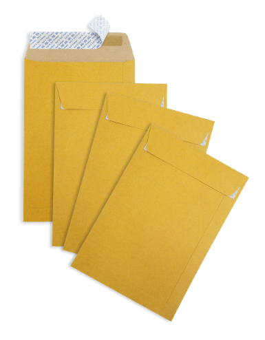 KA Brown Kraft Open End No. 7 x 10 Peel & Seal