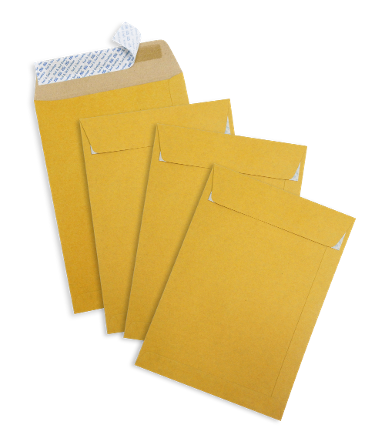 KA Brown Kraft Open End No. 6 3/8 x 9 Peel & Seal
